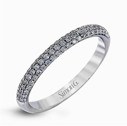 Simon G. 18k White Gold Diamond Wedding Band