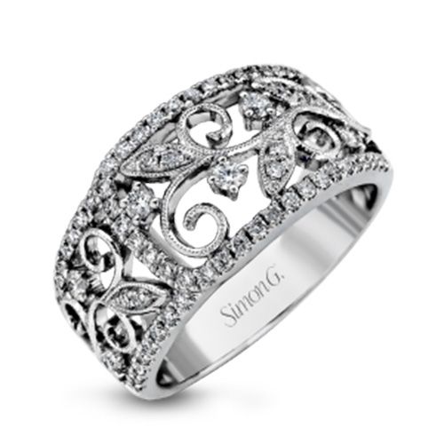Simon G. 18k White Gold Diamond Ring