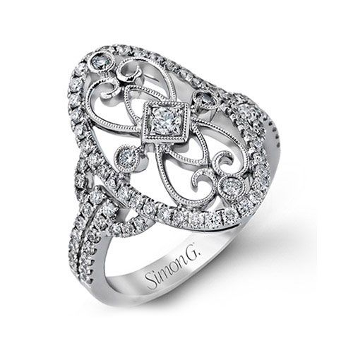 Simon G. 18k White Gold Diamond Ring