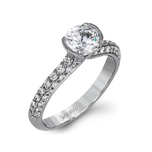 Simon G. 18k White Gold Diamond Engagement Ring