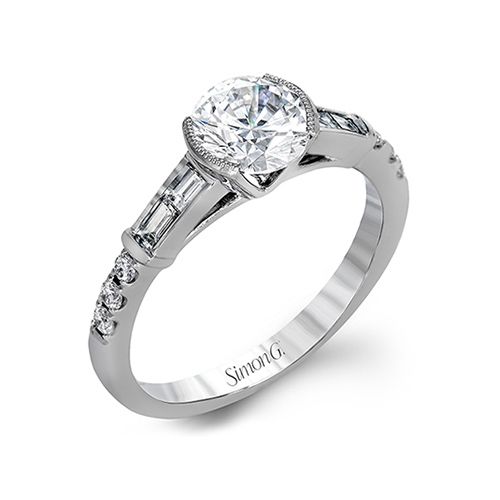 Simon G. 18k White Gold Diamond Engagement Ring