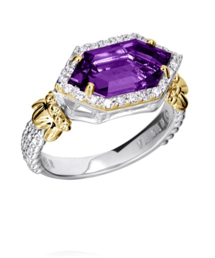 Vahan 14k Gold & Sterling Silver Amethyst Ring