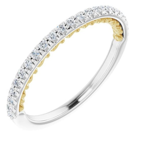 14K White & Yellow 1/5 CTW Diamond Anniversary Band