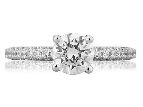 A. Jaffe 18k White Gold Delicate Micro Pave Engagement Ring