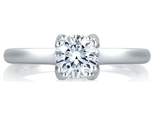 A. Jaffe 18k White Gold Split Prong Simple Solitaire Engagement Ring