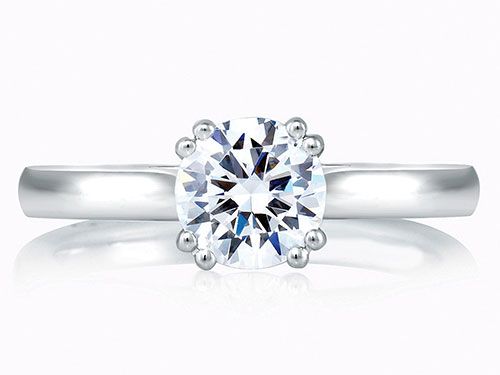 A. Jaffe Split Prong Solitaire Engagement Ring with A.JAFFE Signature Shank