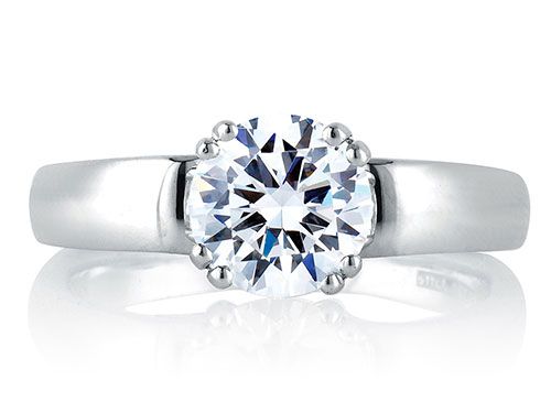 A. Jaffe 18k Rose Gold Solitaire Engagement Ring