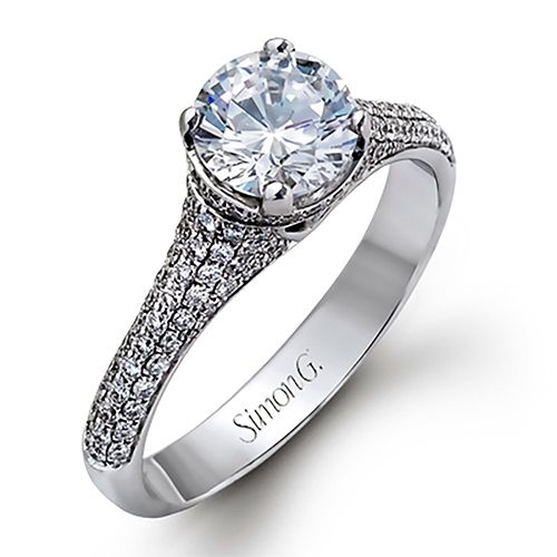 Simon G. 18k White Gold Engagement Ring