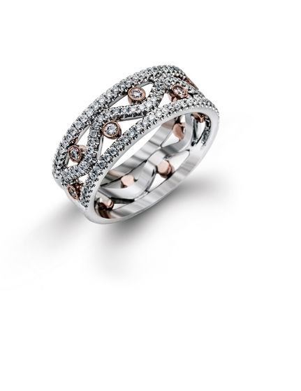 Simon G 18k Two Tone Gold 0.50 ctw Diamond Right Hand Ring