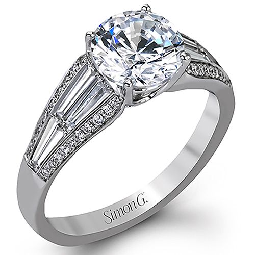 Simon G. 18k White Gold Diamond Engagement Ring