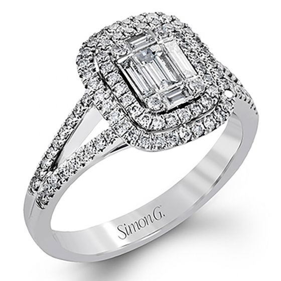Simon G 18k White Gold 0.80ctw Diamond Right Hand Ring
