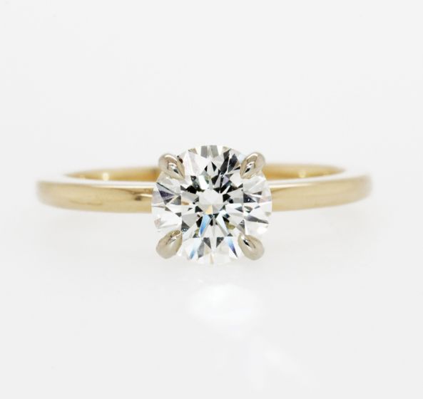 14K Yellow Gold 1.27ct Round Diamond Solitaire Engagement Ring