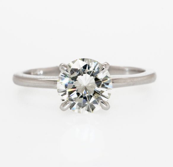 14K White Gold 1.50ct Round Diamond Solitaire Engagement Ring