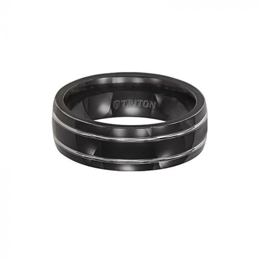 Triton Bright Finish Bevel Edge Contemporary Wedding Band