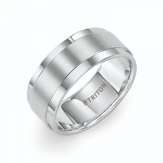 Triton Step Edge Brush Finish Classic Wedding Band
