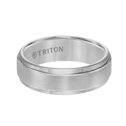 Triton Step Edge Brush Finish Classic Wedding Band