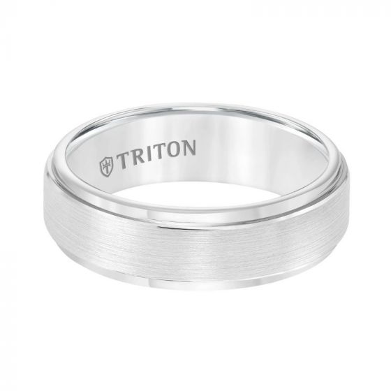 Triton Step Edge Brush Finish Classic Wedding Band