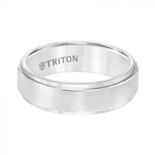Triton Step Edge Brush Finish Classic Wedding Band