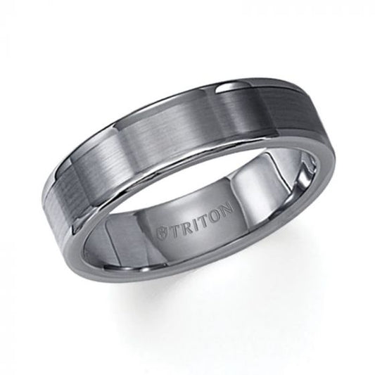 Triton Roll Edge Satin Finish Classic Wedding Band