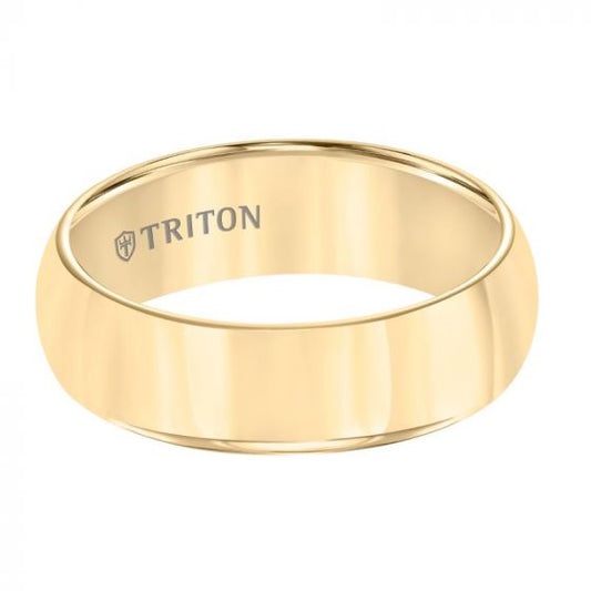 Triton Roll Edge Bright Finish Domed Classic Wedding Band