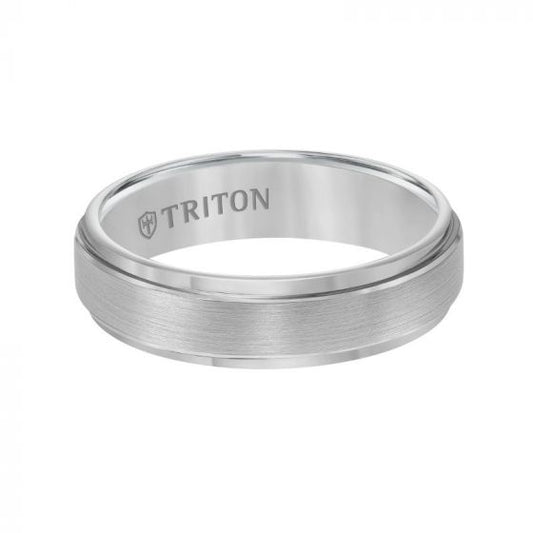 Triton Step Edge Satin Finish Center Classic Wedding Band