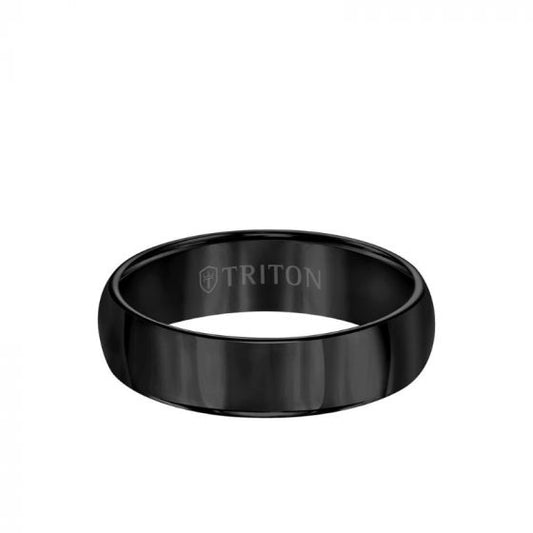 Triton Roll Edge Domed Bright Finish Classic Wedding Band