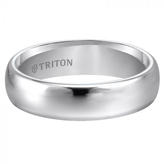 Triton Roll Edge Domed Bright Finish Classic Wedding Band