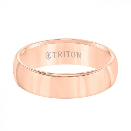 Triton Roll Edge Domed Bright Finish Classic Wedding Band