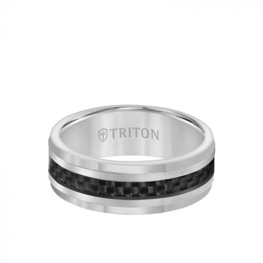 Triton Grey Tungsten Carbide Wedding Band