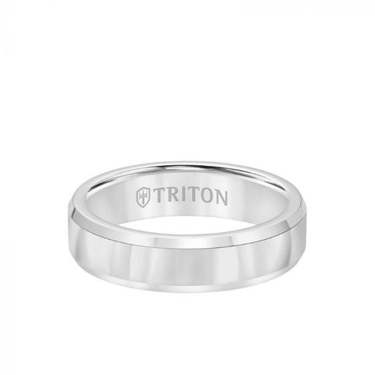 Triton Bevel Edge Bright Finish Classic Wedding Band