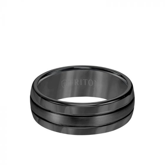 Triton 8MM Tungsten Carbide Ring - Bright Finish and Edge