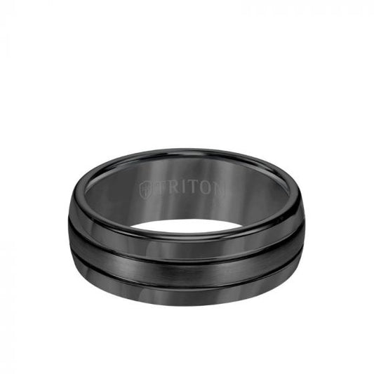 Triton 8MM Tungsten Carbide Ring - Bright Finish and Edge