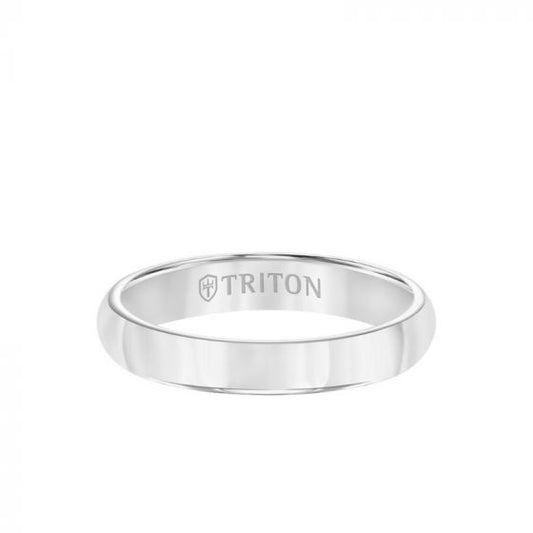 Triton White Tungsten Carbide Wedding Band