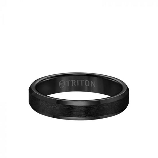 Triton Black Tungsten Carbide Wedding Band