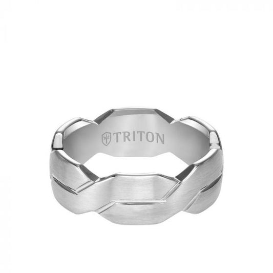 Triton 8MM Tungsten Carbide Ring - Woven Pattern
