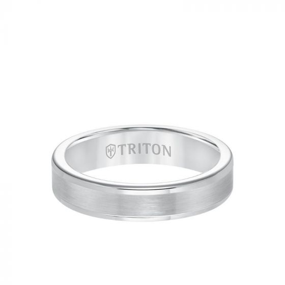 Triton 5MM Tungsten Carbide Ring - Satin Center and Round Edge