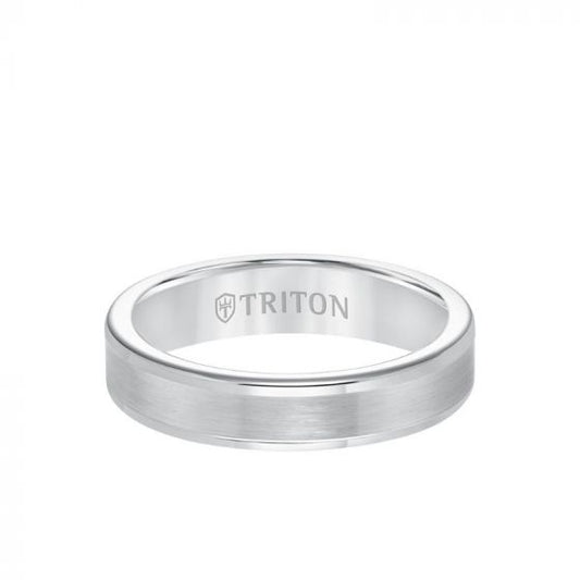 Triton 5MM Tungsten Carbide Ring - Satin Center and Round Edge