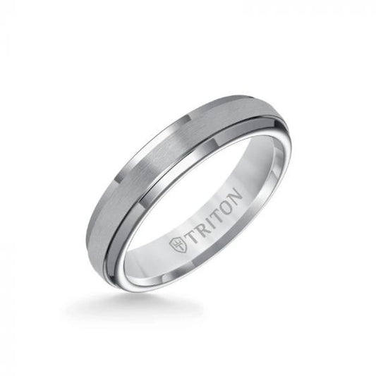 Triton Grey Tungsten Carbide Wedding Band