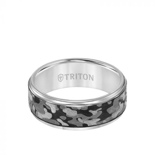 Triton Grey Tungsten Carbide Wedding Band