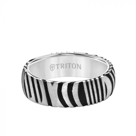 Triton Brush Finish Round Edge Contemporary Wedding Band