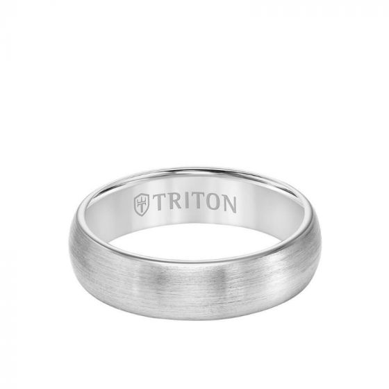 Triton 6MM Tungsten Carbide Ring - Satin Finish and Rolled Edge