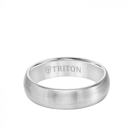 Triton 6MM Tungsten Carbide Ring - Satin Finish and Rolled Edge
