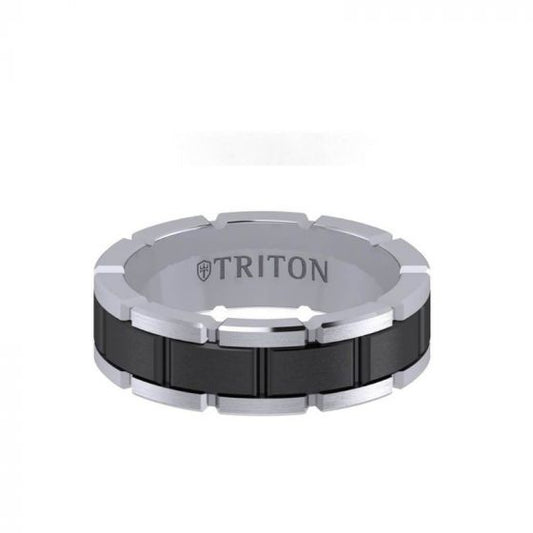 Triton 7MM Tungsten Black DLC Ring - T-Link Design