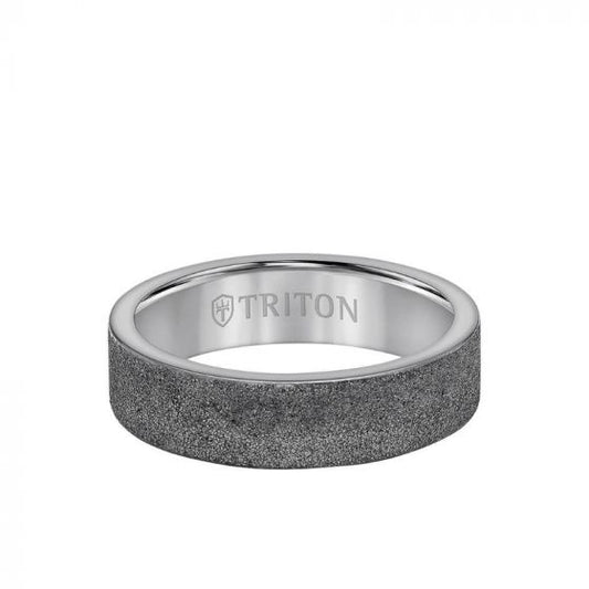 Triton 6 MM Tantalum Ring - Sandblasted Finish and Flat Edge