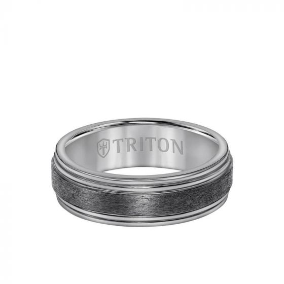 Triton 7MM Tantalum Ring - Brush Finish Center and Round Edge