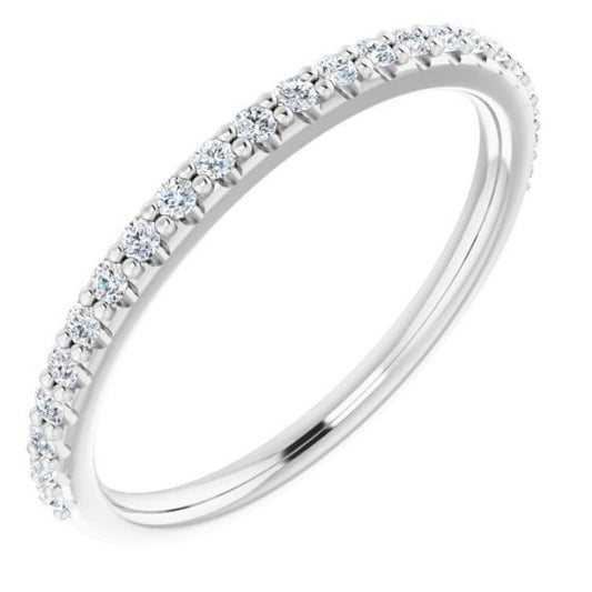 14K White 1/4 CTW Diamond Band for 7x7 mm Cushion Ring
