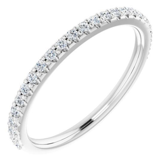 14K White 1/4 CTW Diamond Band for 8x6 mm Oval Ring