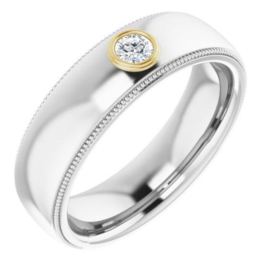 14K White & Yellow 1/6 CTW Diamond Ring