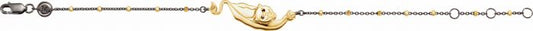 18K Yellow Vermeil & Black Rhodium-Plated Panther Symbol for Courage 7 1/2 Bracelet