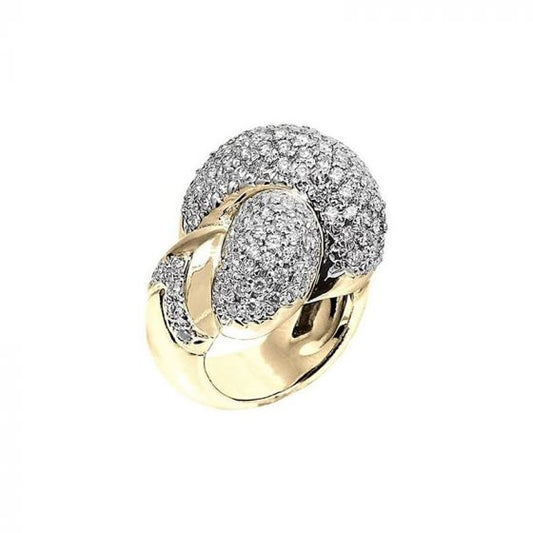 Vahan 14k Yellow Gold & Sterling Silver Gold Pave Ring